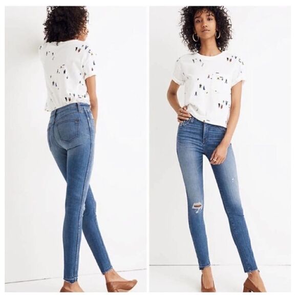 Madewell Denim - Madewell 10" High Rise Skinny Step Raw Hem Jeans 25